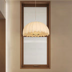Contemporary Creative Round Jellyfish Iron Artificial Silk 1-Light Pendant Light For Living Room