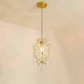 Contemporary Luxury Bent Crystal Draping Iron Glass 1-Light Pendant Light For Living Room