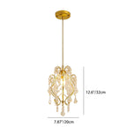 Contemporary Luxury Bent Crystal Draping Iron Glass 1-Light Pendant Light For Living Room