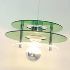 Contemporary Nordic Iron Acrylic Triple Disc Shape 1-Light Pendant Light For Bedroom