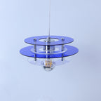 Contemporary Nordic Iron Acrylic Triple Disc Shape 1-Light Pendant Light For Bedroom
