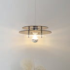 Contemporary Nordic Iron Acrylic Triple Disc Shape 1-Light Pendant Light For Bedroom