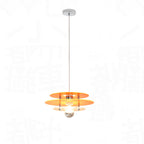 Contemporary Nordic Iron Acrylic Triple Disc Shape 1-Light Pendant Light For Bedroom