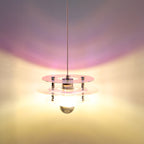 Contemporary Nordic Iron Acrylic Triple Disc Shape 1-Light Pendant Light For Bedroom
