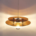 Contemporary Nordic Iron Acrylic Triple Disc Shape 1-Light Pendant Light For Bedroom