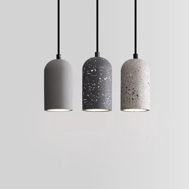 Contemporary Industrial Cylinder Shade Cement 1-light Pendant Light for Living Room