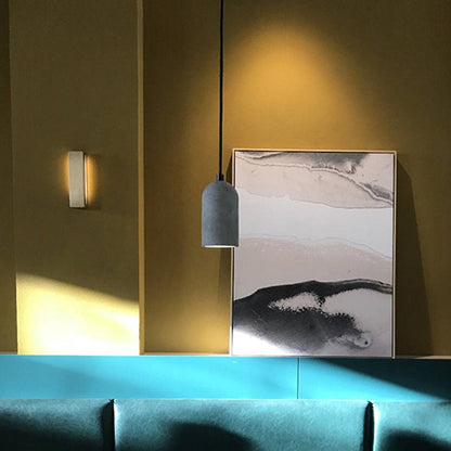 Contemporary Industrial Cylinder Shade Cement 1-light Pendant Light for Living Room