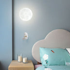 Lumendat Contemporary Creative Kids Astronaut 3D Moon Silicone Resin Aluminum 1-Light Wall Sconce Lamp For Bedroom Lumendat