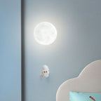 Lumendat Contemporary Creative Kids Astronaut 3D Moon Silicone Resin Aluminum 1-Light Wall Sconce Lamp For Bedroom Lumendat