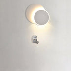 Lumendat Contemporary Creative Kids Astronaut Rotating Lunar Eclipse Silicone Resin Aluminum LED Wall Sconce Lamp For Bedroom Lumendat