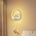 Lumendat Contemporary Creative Kids Astronaut Rotating Lunar Eclipse Silicone Resin Aluminum LED Wall Sconce Lamp For Bedroom Lumendat