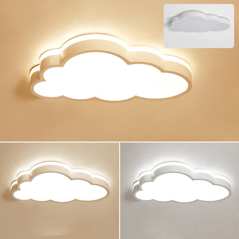 Contemporary Nordic Cloud Iron Acrylic LED Flush Mount Ceiling Light for Bedroom