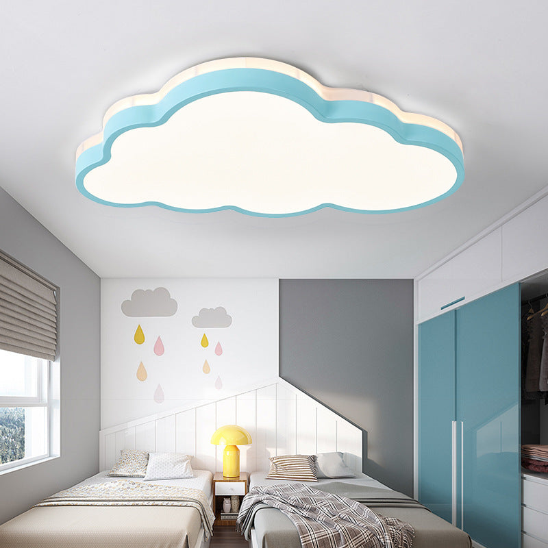 Contemporary Nordic Cloud Iron Acrylic LED Flush Mount Ceiling Light for Bedroom