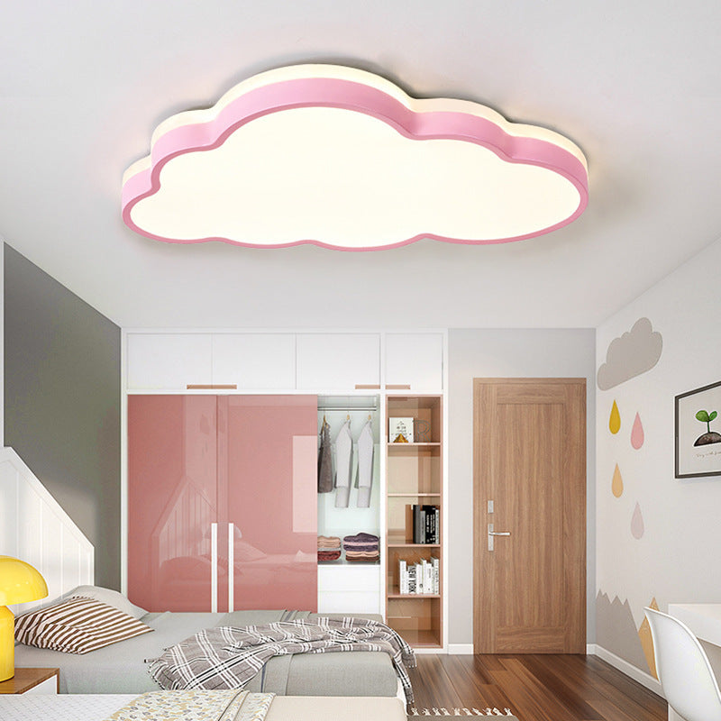 Contemporary Nordic Cloud Iron Acrylic LED Flush Mount Ceiling Light for Bedroom