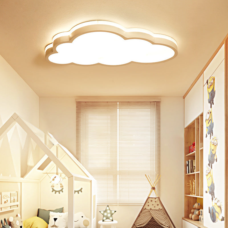 Contemporary Nordic Cloud Iron Acrylic LED Flush Mount Ceiling Light for Bedroom