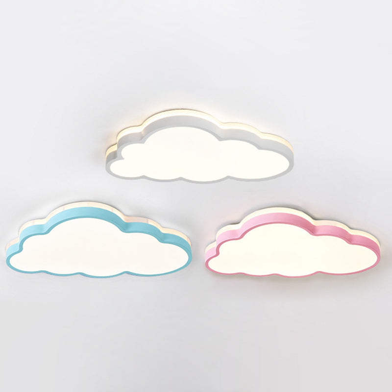 Contemporary Nordic Cloud Iron Acrylic LED Flush Mount Ceiling Light for Bedroom