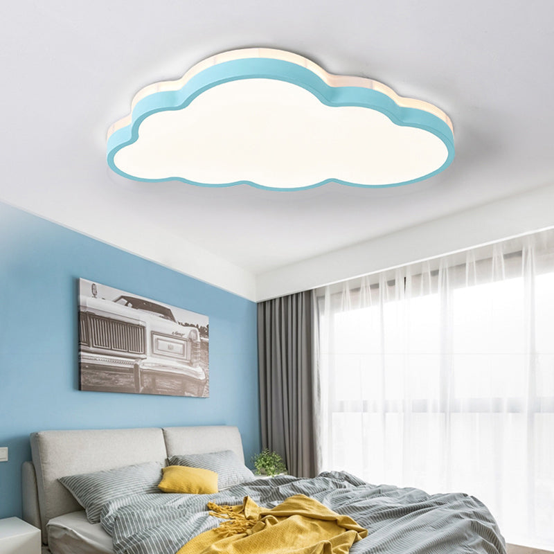 Contemporary Nordic Cloud Iron Acrylic LED Flush Mount Ceiling Light for Bedroom
