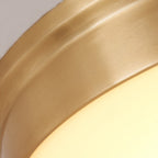 Modern Luxury Round Brass Glass LED Flush Mount Ceiling Light For Living Room