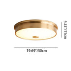 Modern Luxury Round Brass Glass LED Flush Mount Ceiling Light For Living Room