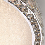 Modern Luxury Round Acrylic Stainless Steel Crystal LED Flush Mount Ceiling Light For Living Room