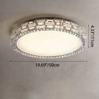 Modern Luxury Round Acrylic Stainless Steel Crystal LED Flush Mount Ceiling Light For Living Room
