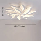 Contemporary Nordic Round Petal Windmill Leaf Shaped Hardware Acrylic LED Semi-Flush Mount Ceiling Light For Bedroom