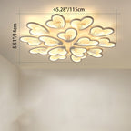 Contemporary Nordic Round Petal Windmill Leaf Shaped Hardware Acrylic LED Semi-Flush Mount Ceiling Light For Bedroom