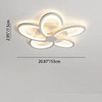 Contemporary Nordic Round Petal Windmill Leaf Shaped Hardware Acrylic LED Semi-Flush Mount Ceiling Light For Bedroom