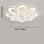 Contemporary Nordic Round Petal Windmill Leaf Shaped Hardware Acrylic LED Semi-Flush Mount Ceiling Light For Bedroom
