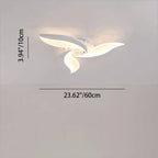 Contemporary Nordic Round Petal Windmill Leaf Shaped Hardware Acrylic LED Semi-Flush Mount Ceiling Light For Bedroom