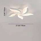 Contemporary Nordic Round Petal Windmill Leaf Shaped Hardware Acrylic LED Semi-Flush Mount Ceiling Light For Bedroom
