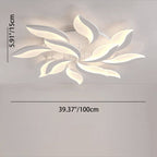 Contemporary Nordic Round Petal Windmill Leaf Shaped Hardware Acrylic LED Semi-Flush Mount Ceiling Light For Bedroom