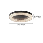 Modern Luxury Round Ice Cracks Hardware Resin LED Flush Mount Ceiling Light For Living Room