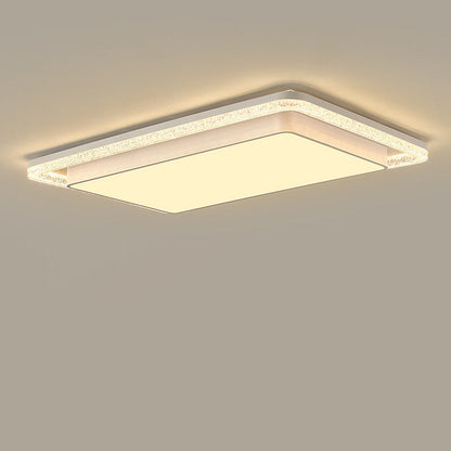 Modern Luxury Double Round Square Rectangular Iron Acrylic LED Flush Mount Ceiling Light for Living Room