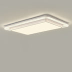 Modern Luxury Double Round Square Rectangular Iron Acrylic LED Flush Mount Ceiling Light for Living Room