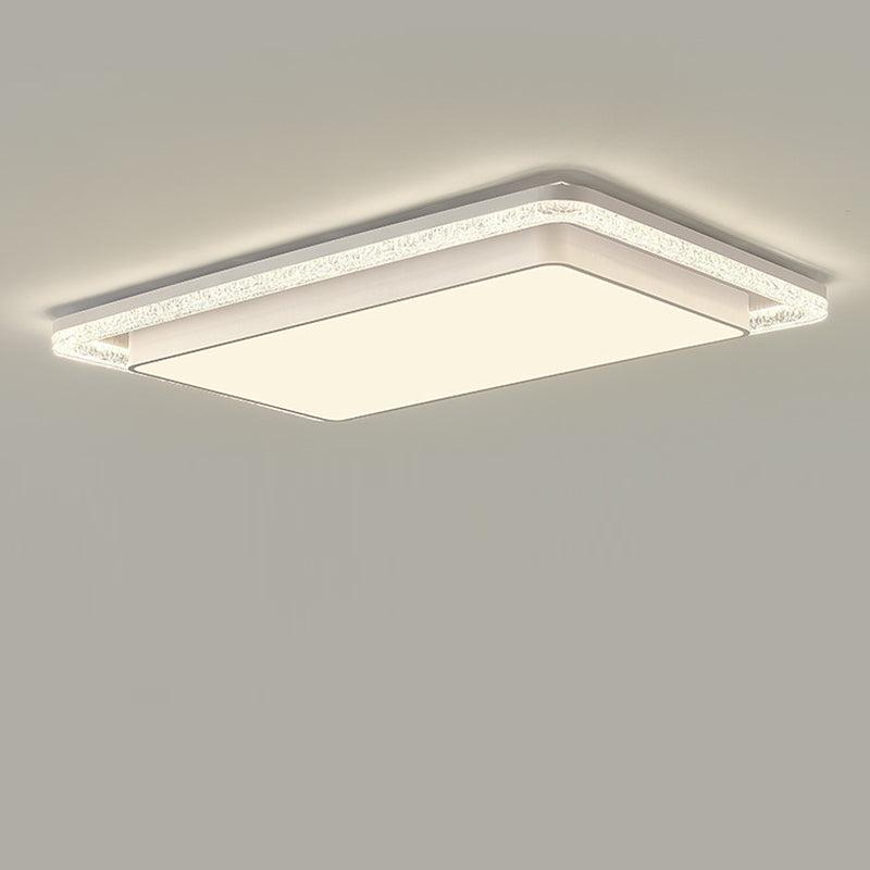 Modern Luxury Double Round Square Rectangular Iron Acrylic LED Flush Mount Ceiling Light for Living Room