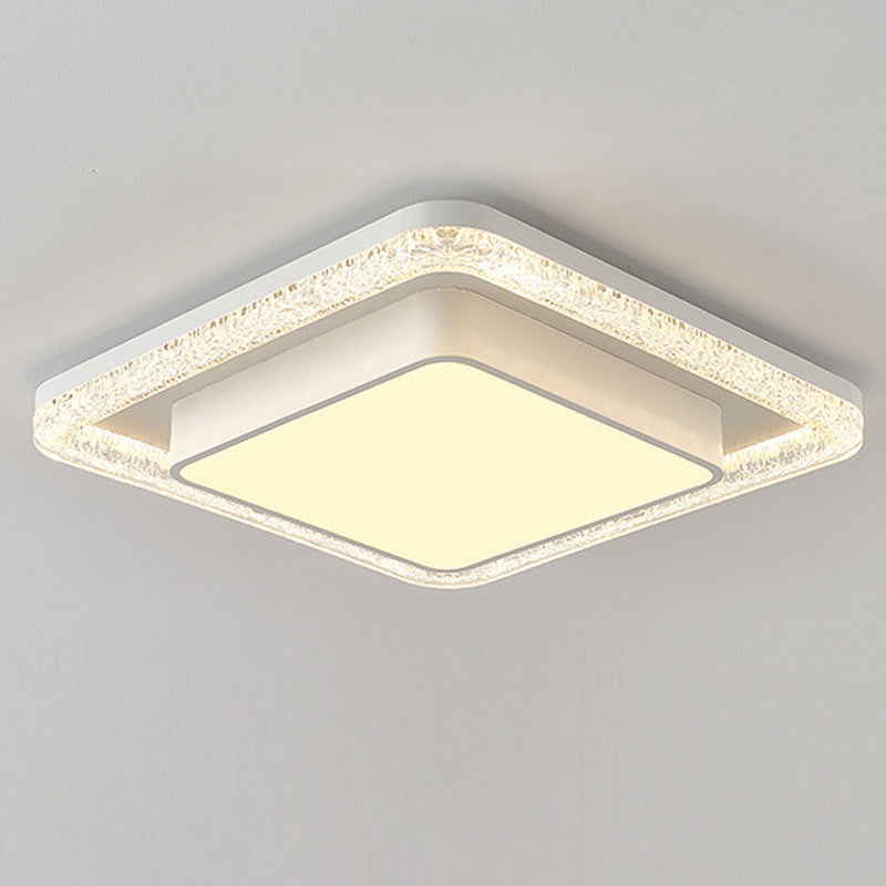 Modern Luxury Double Round Square Rectangular Iron Acrylic LED Flush Mount Ceiling Light for Living Room