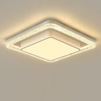 Modern Luxury Double Round Square Rectangular Iron Acrylic LED Flush Mount Ceiling Light for Living Room