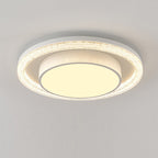 Modern Luxury Double Round Square Rectangular Iron Acrylic LED Flush Mount Ceiling Light for Living Room