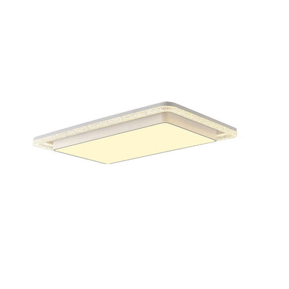 Modern Luxury Double Round Square Rectangular Iron Acrylic LED Flush Mount Ceiling Light for Living Room
