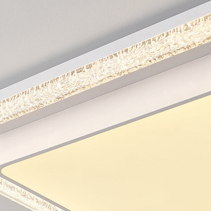 Modern Luxury Double Round Square Rectangular Iron Acrylic LED Flush Mount Ceiling Light for Living Room