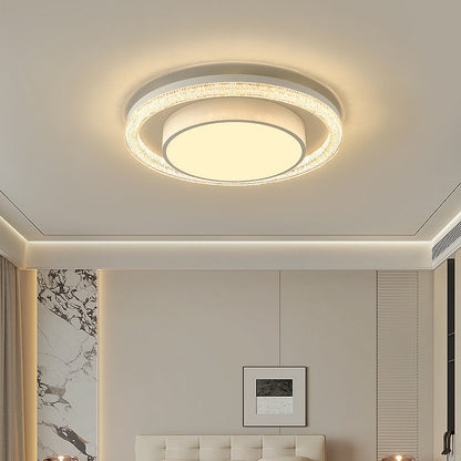 Modern Luxury Double Round Square Rectangular Iron Acrylic LED Flush Mount Ceiling Light for Living Room