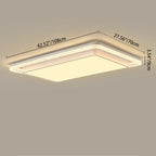Modern Luxury Double Round Square Rectangular Iron Acrylic LED Flush Mount Ceiling Light for Living Room