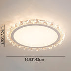 Modern Luxury Round Cream Wave Iron Acrylic LED Flush Mount Ceiling Light For Living Room