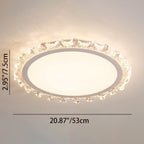 Modern Luxury Round Cream Wave Iron Acrylic LED Flush Mount Ceiling Light For Living Room