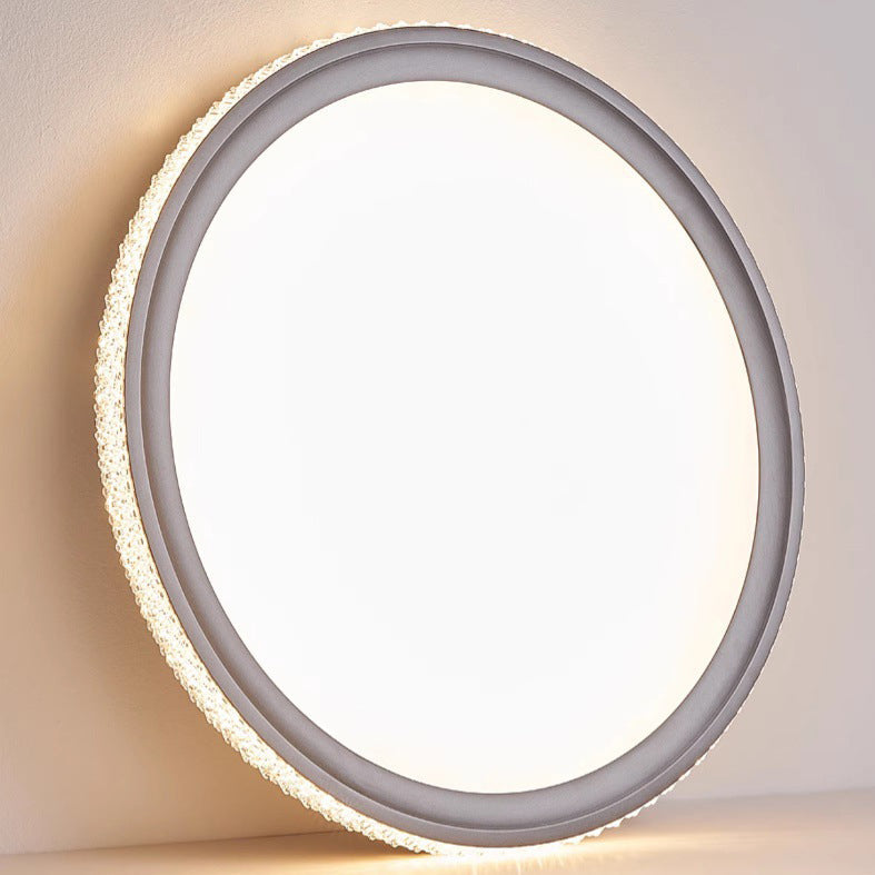 Modern Minimalist Round Aluminum Acrylic LED Flush Mount Ceiling Light For Living Room