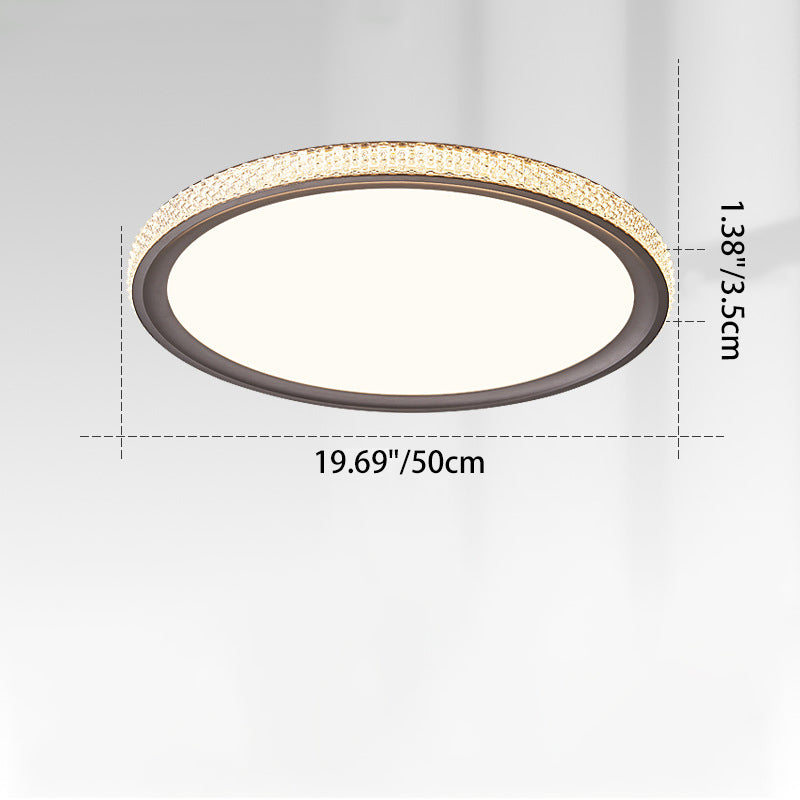 Modern Minimalist Round Aluminum Acrylic LED Flush Mount Ceiling Light For Living Room