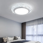 Modern Luxury Round Acrylic Aluminum Crystal LED Flush Mount Ceiling Light For Living Room