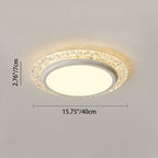Modern Luxury Round Acrylic Aluminum Crystal LED Flush Mount Ceiling Light For Living Room