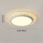 Modern Luxury Round Acrylic Aluminum Crystal LED Flush Mount Ceiling Light For Living Room